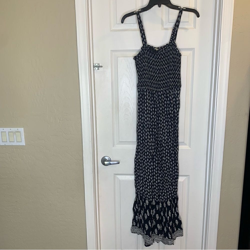 Japna Black and White Boho Wide Leg Jumpsuit Size Small